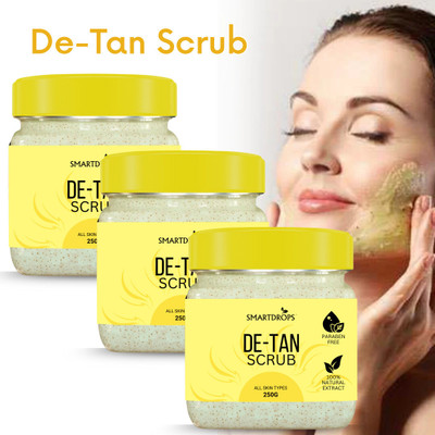 smartdrops Natural Walnut Face Scrub With De-Tan Blend for Men and Women Use Scrub(750 g)
