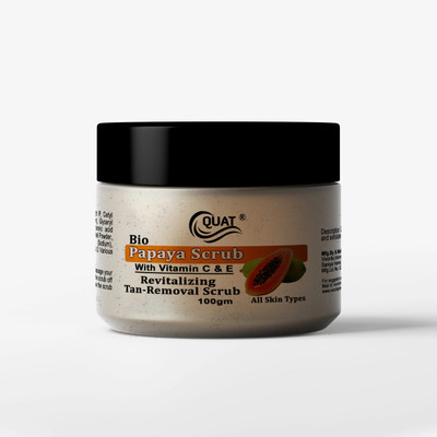 QUAT Bio Papaya Scrub With Vitamin C & E Revitalizing And Tan Removal  Scrub(100 g)
