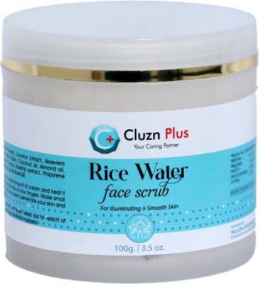 Cluzn Plus Rice Water Face Scrub for Skin Whitening, Brightening & Glowing Skin Scrub(100 g)