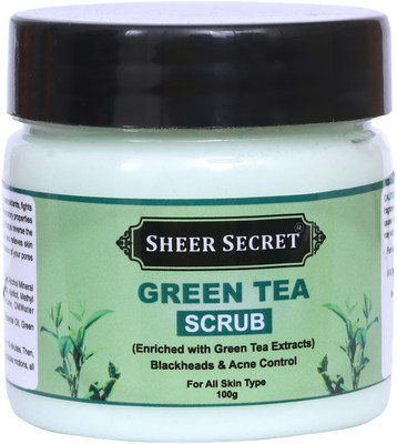 Sheer Secret Green Tea Scrub 100g - Blackheads & Acne Control, For All Skin Types Scrub(100 g)