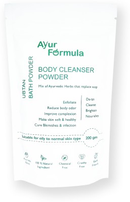 AYUR FORMULA Ubtan Body Cleanser Bath Powder FOR OILY TO NORMAL SKIN TYPE – 200 GM Scrub(200 g)