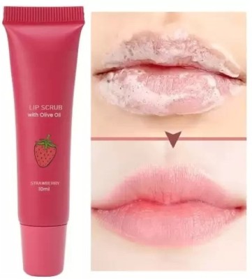 house of common Strawberry lip scrub ,olive oil for dry ,Dark, Chapped & Pigmented Lips  Scrub(10 ml)