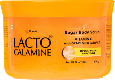Lacto Calamine Vitamin C Sugar Body Scrub | Mild Exfoliation+Glowing Skin Scrub(200 g)