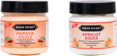 Sheer Secret Papaya Scrub 100gm and Apricot Scrub 100gm Scrub(200 g)