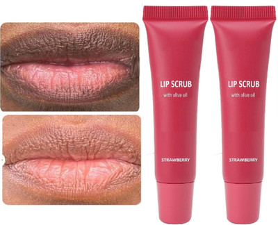 Latixmat Pack Of 2 Lip Scrub for Dark, Dry & Chapped Lips, Reduces Lip Pigmentation Scrub(20 ml)