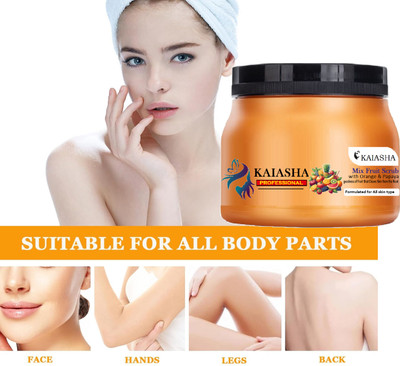 KAIASHA Mix Fruit Scrub With Apricot Fruits Oil Regulating Scrub Removes Dead Skin Scrub(200 g)