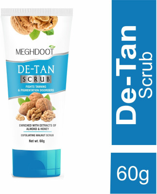 MEGHDOOT De-Tan Scrub for Face & Body | Tan Removal, Skin Brightening & Exfoliation Scrub(60 ml)