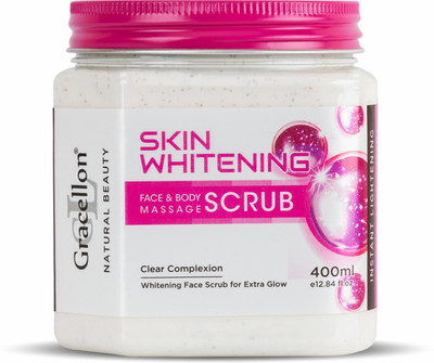 Gracellon Skin Whitening Face and Body Massage Scrub | Instant Lightening Scrub(400 ml)