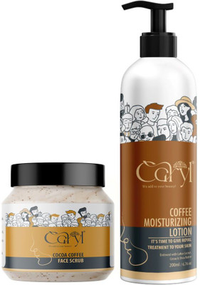 CARYL Cocoa Coffee Face Scrub and Coffee Moisturizing Lotion Combo(2 Items in the set)