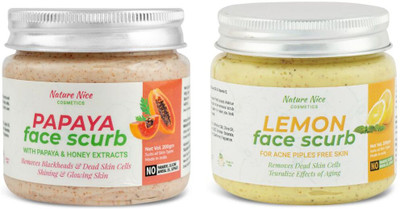Nature Nice Papaya & Lemon Face Scrub with Honey Extract Scrub Combo Scrub(200 g)