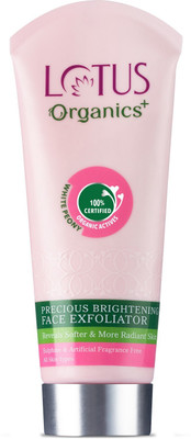 Lotus Organics+ Precious Brightening Face Exfoliator | Gentle For Soft & Radiant Skin Scrub(50 g)