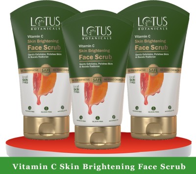 Lotus Botanicals Vitamin C Skin Brightening Face Scrub ( Pack of 3 ) ( 100gm * 3 ) Scrub(300 g)