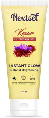 NEXTSET Kesar Exfoliating Gel | Instant Glow Detan & Brightening Face  Scrub(200 g)