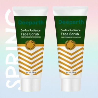 Deeparth De-Tan Face Scrub 50ml - For Tan Removal. Helps Removes Tan pack of 2 Scrub(50 ml)