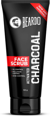 BEARDO Activated Charcoal Anti-Pollution Face Scrub for Deep Pore Cleaning 100 g Scrub(100 g)