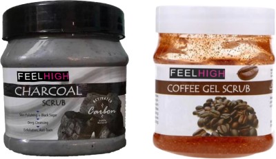 feelhigh Charcoal Deep cleansing Scrub (500ml) & Coffee Gel Scrub(500 ml)