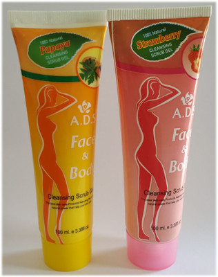 ads Face And Body Cleansing Papaya & Strawberry Gel Scrub-d22 Scrub(200 ml)