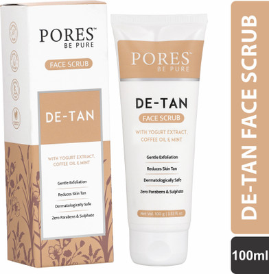 PORES BE PURE De-Tan Face Scrub | Blackhead, Tan Removal & Healthy Soft Smooth Skin | Scrub(100 g)