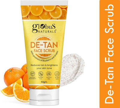 Globus Naturals De Tan, Anti Pollution & Oil Control Formula, All Skin Type Scrub(50 g)
