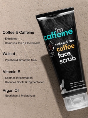 mCaffeine Face Scrub for D Tan, Helps in Skin Brightening and Remove Blackheads Scrub(100 g)