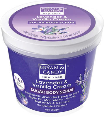 Bryan & Candy Lavender & Vanilla Sugar Body Scrub PH 5.5 For Tan Removal & Exfoliation Scrub(250 g)