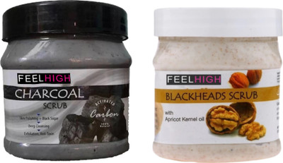 feelhigh Charcoal Deep cleansing Scrub (500ml) & Blackhead Scrub(500 ml)