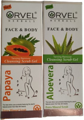 orvel Face And Body Cleansing Papaya & Alovera Scrub Gel-b33 Scrub(200 ml)