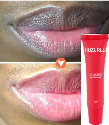 HUZURLU Natural Lip Scrub For Dry Lips - Moisturize, Exfoliate, & Lighten Dark Lips(10 ml, PINK)