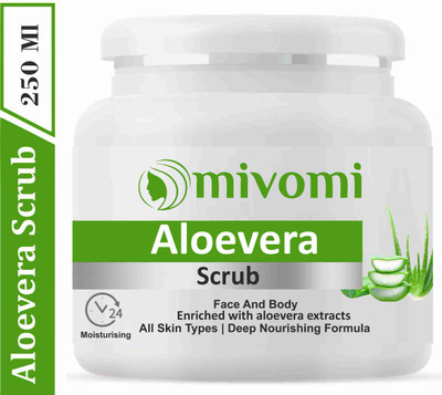 MIVOMI Aloevera Face Scrub Enriched With Natural Extracts And Aroma Oil 250 ml Scrub(250 ml)