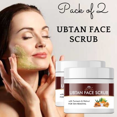 INTIMIFY Ubtan Face Scrub for Women Men with Turmeric & Walnut for Tan Removal Pack of 2 Scrub(200 g)