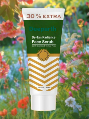 Deeparth De-Tan Face Scrub 50ml - For Tan Removal Pack of 1 Scrub(50 ml)