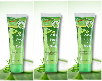 ads Face And Body Cleansing Alovera Scrub Gel-D69 Scrub(300 ml)