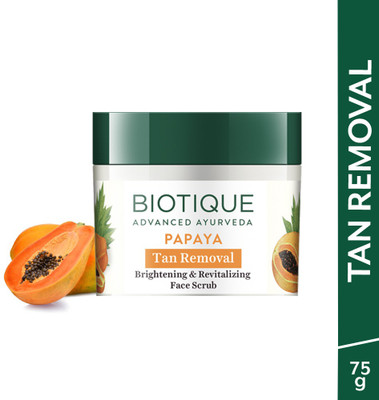 BIOTIQUE Brightening & Revitalizing Tan Removal Face Scrub|Detoxify & Cleanse Scrub(75 g)