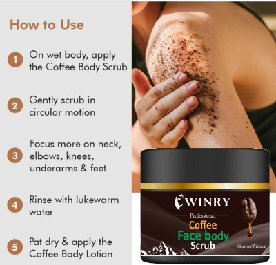 winry Exfoliating Coffee Body Scrub For Tan Removal&Soft-Smooth Skin Scrub(380 g)