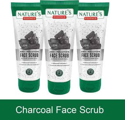 Nature's Essence Anti-Pollution Charcoal Face Scrub_50g (Pack of 3 ) Scrub(150 g)