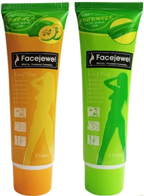 Facejewel Papaya And Cucumber Cleaning Scrub Gel for Face & Body Scrub(100 ml)