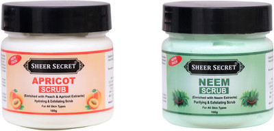 Sheer Secret Apricot Scrub 100gm and Neem Scrub 100gm Scrub(200 g)