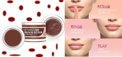 HUZURLU Perfect Duo Balm & Scrub with Coffee Extract for Pigmented Lips Moisturises Scrub(7 ml)