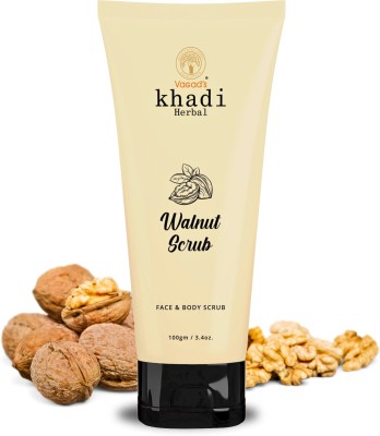 vagad's khadi Herbal Walnut Scrub For Exfoliating Brilliance | 100gm Scrub(100 g)