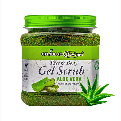 GEMBLUE BIOCARE Aloe vera Gel Scrub for face and Body scrub, Enriched with Aloevera, 385ml Scrub(385 ml)