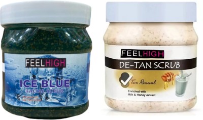 feelhigh ICE BLUE SCRUB & DE TAN SCRUB-SKIN CARE PRODUCTS Scrub(500 ml)