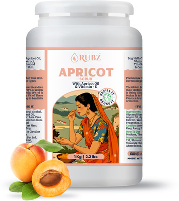 Rubz Apricot Scrub with Coconut Oil for Soft & Smooth Skin |for Hotel, Spa, Salon Scrub(1000 g)