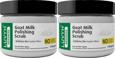 LUVYH Goat Milk Polishing Scrub 200g (pack of 2) for Skin exfoliating Instant Glow Scrub(200 g)