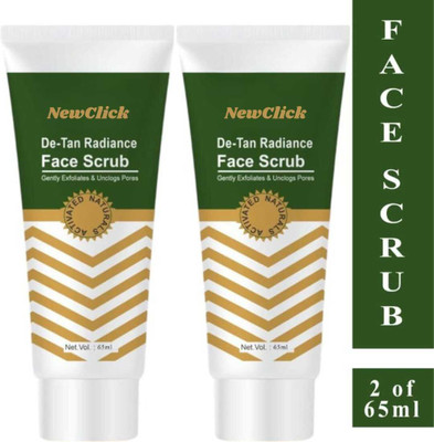 NewClick De-Tan Radiance Face Scrub, Gentle Exfoliating & Unclogs Pores PACK OF 2 Scrub(62 ml)