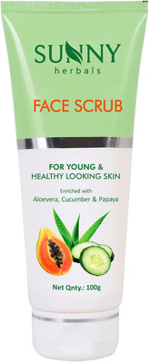 Sunny Herbals FACE SCRUB (With Aloevera, Cucumber & Papaya) Scrub(100 g)