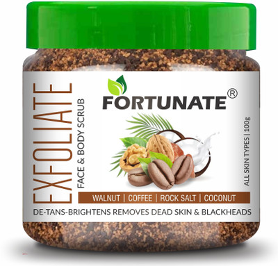 FORTUNATE Exfoliating Coffee Body Scrub for Tan Removal, Soft-Smooth Skin Scrub(100 g)