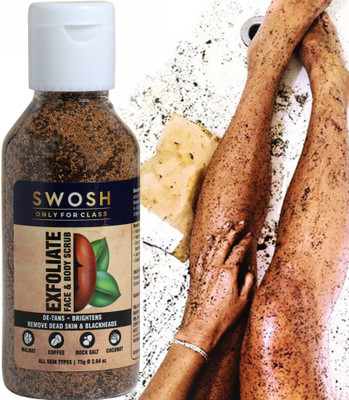 SWOSH Exfoliating Coffee Scrub For Face and Body For Tan Removal and Soft-Smooth Skin Scrub(75 g)
