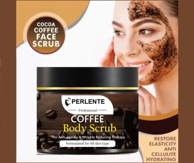 PERLENTE Exfoliate Coffee Scrub For Face & Body,Blackhead Remover, Glowing Scrub(200 ml)