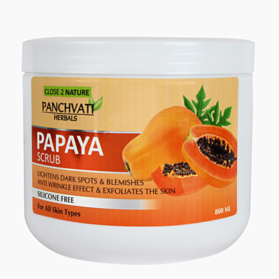 panchvati Regular Papaya Scrub for Repairing Aged & Exfoliating Dead Skin Scrub(800 ml)