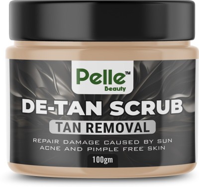 Pelle Beauty De - Tan Scrub Tan__ Removal Repair damage__ Caused By Sun Acne And Pimple ___Free Skin 100gm Scrub(100 g)